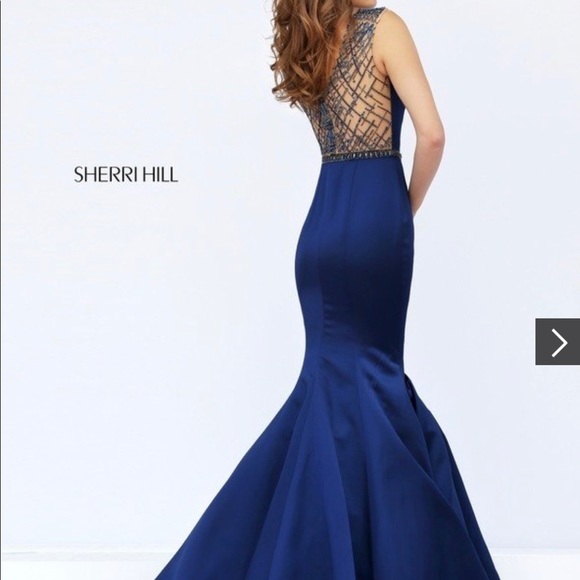 Sherri Hill Dresses & Skirts - Sherri Hill Sheer Beaded Mermaid Style Gown wTrain
